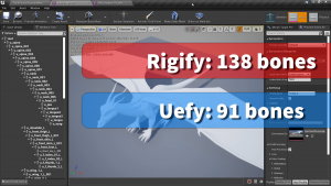 Dragon armature optimized with Uefy